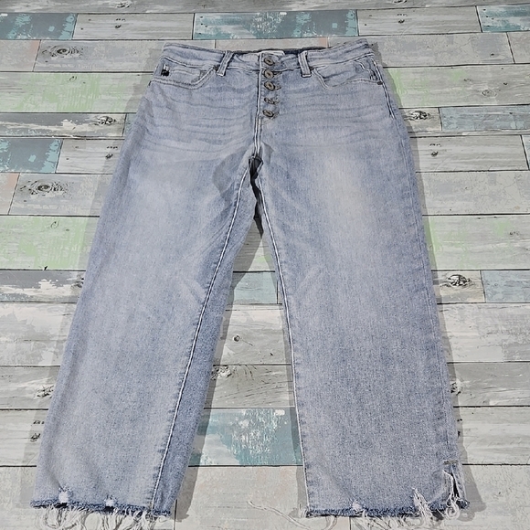 KanCan Button Fly Cropped Jeans Size 28 - Picture 1 of 6